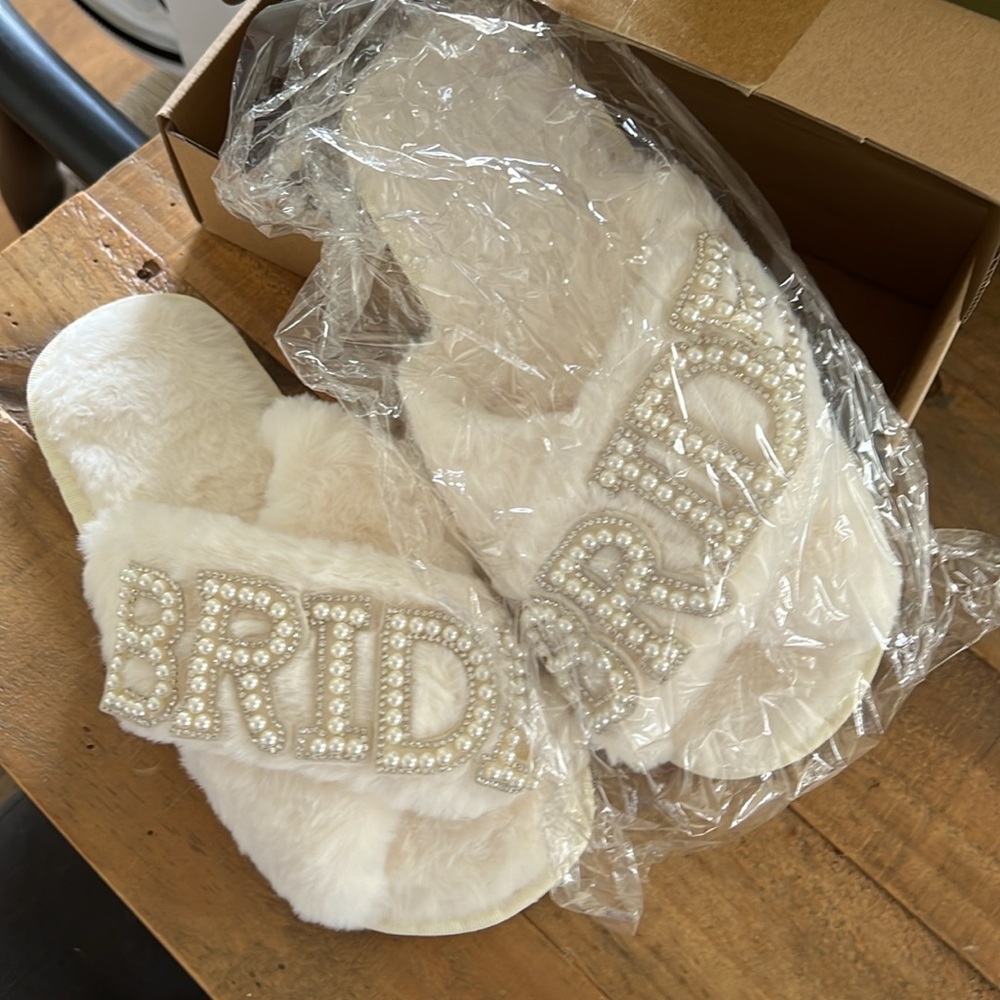 Bride slippers never worn size 9-10 fits size 8-8.5